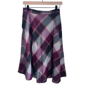 Vintage Wool Plaid Academia A Line Skirt 13‎ Small Ladies Garment Workers Union